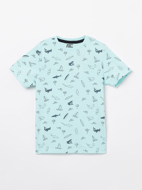 

Fame Forever by Lifestyle Boys Blue Printed Pure Cotton T-shirt