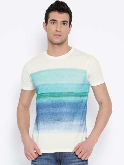 

Jack & Jones Men White Printed Round Neck T-shirt