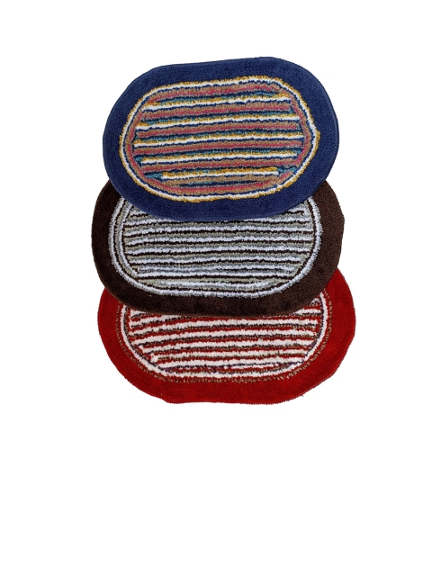 

Ariana Assorted Set of 3 Striped Oval Reversible Anti-Skid Doormats