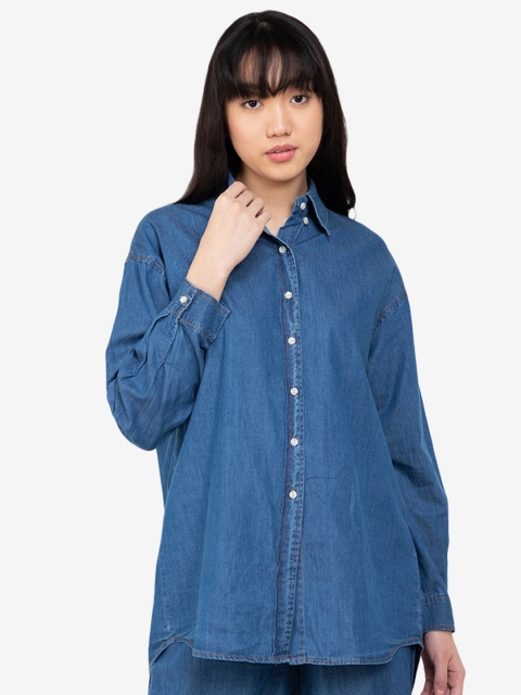 

ZALORA BASICS Blue Shirt Style Top