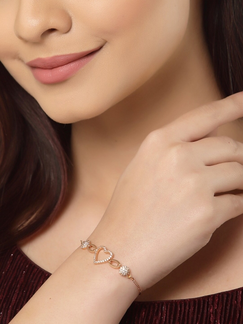 

NEUDIS Women Gold-Toned Stone Studded Charm Bracelet
