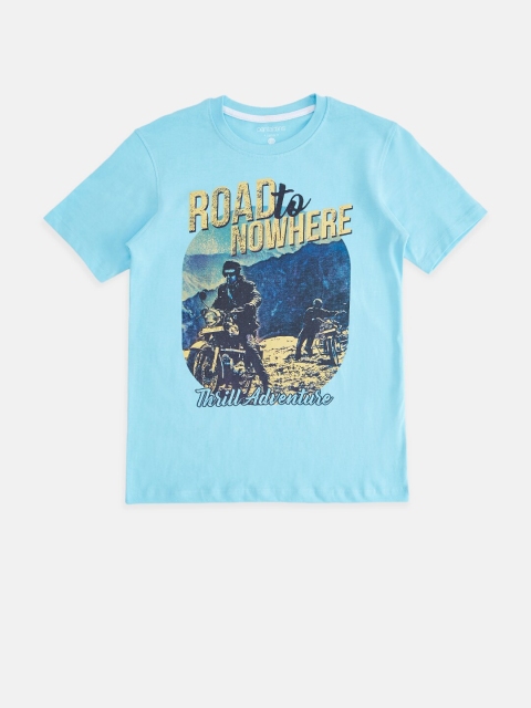 

Pantaloons Junior Boys Blue Graphic Printed Cotton T-shirt