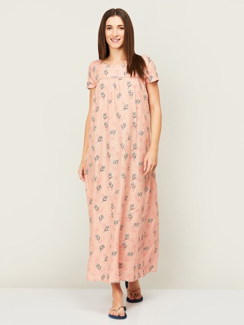 

Ginger by Lifestyle Pink Printed Maxi Nightdress