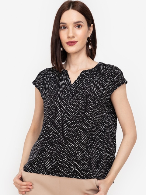 

ZALORA WORK Black & White Printed Top