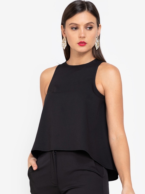 

ZALORA WORK Black Wide Swing Top