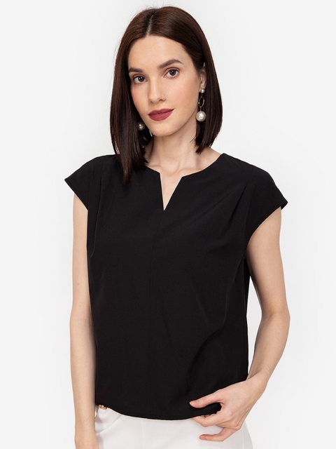 

ZALORA WORK Women Black Cap Sleeve Top