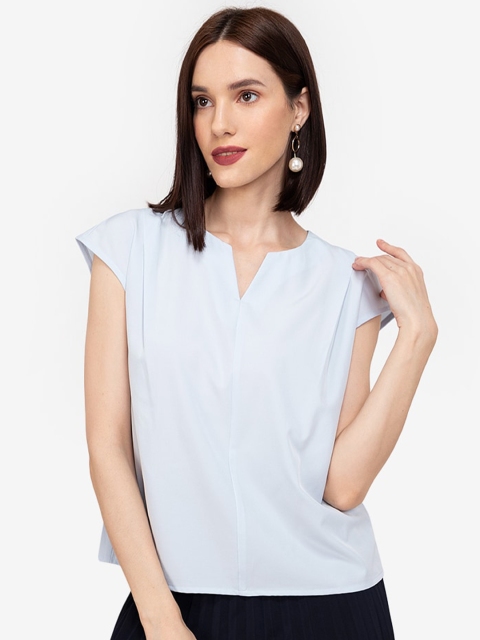 

ZALORA WORK Blue Solid Top