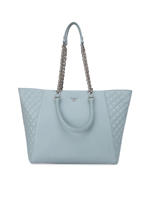 

Da Milano Blue Leather Swagger Shoulder Bag with Quilted