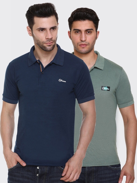 

Obaan Men Pack Of 2 T-shirts, Navy blue