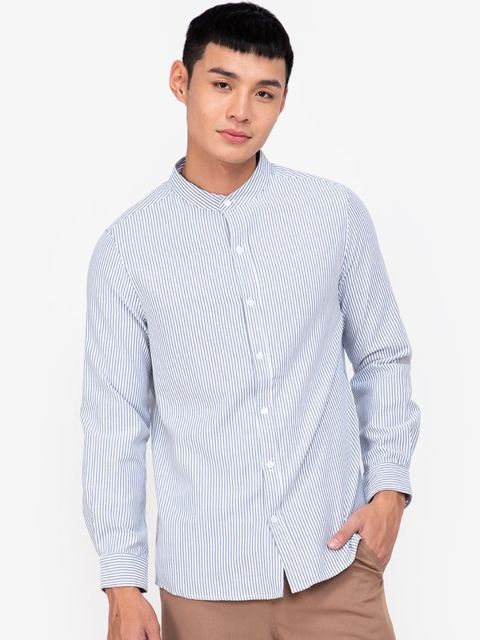 

ZALORA BASICS Men Blue Multi Stripes Striped Casual Shirt