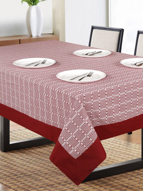 

SHADES of LIFE Red Printed 6-Seater Table Covers