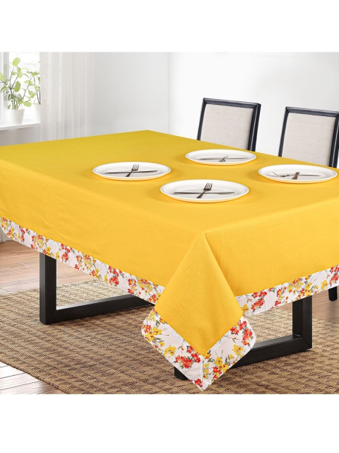

SHADES of LIFE Yellow & White Printed Rectangular Cotton Table Cover