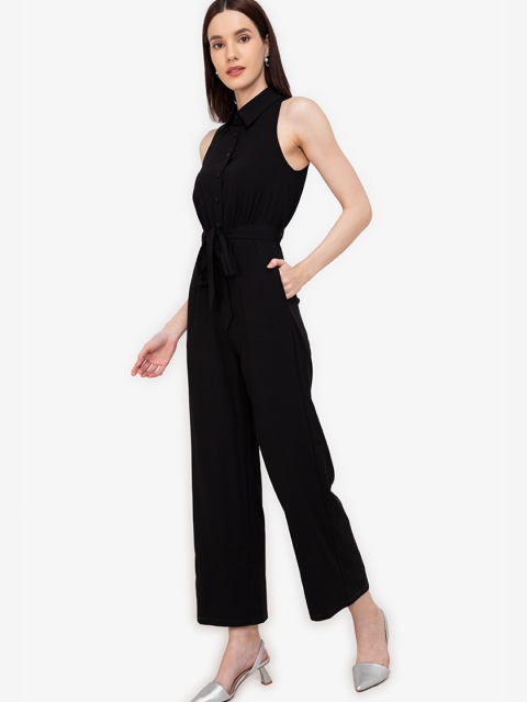 

ZALORA WORK Black Solid Jumpsuit