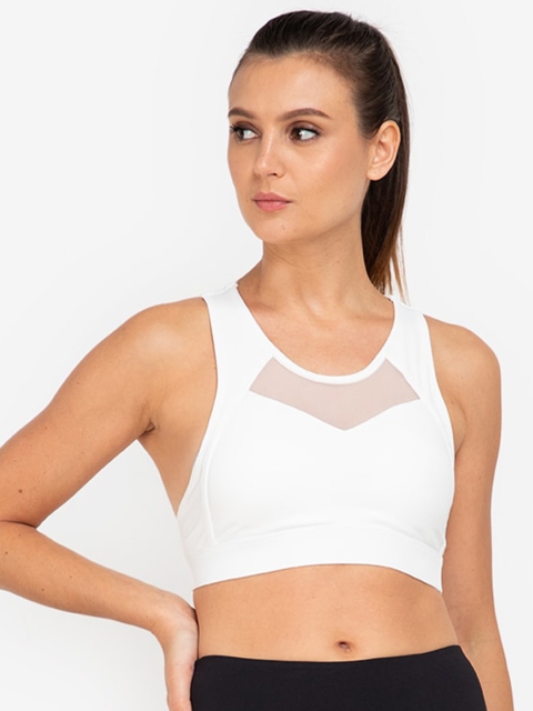 

ZALORA ACTIVE White Lightly Padded Crisscross Mesh Sports