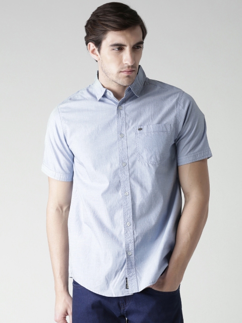 

Tokyo Laundry Men Blue Solid Casual Shirt