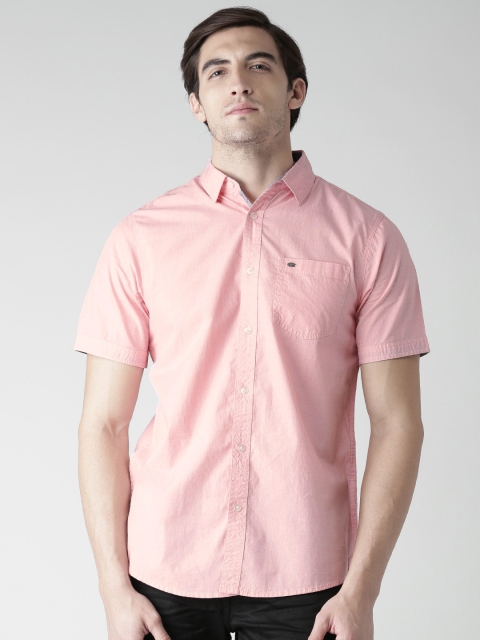 

Tokyo Laundry Men Pink Solid Casual Shirt