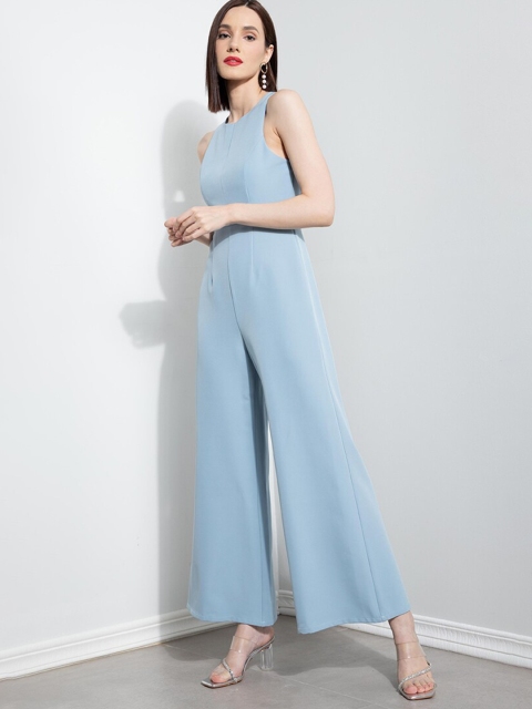 

ZALORA OCCASION Blue Basic Front Slit Jumpsuit