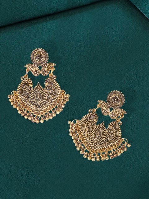 

LYKKEIN Gold-Toned Classic Chandbalis Earrings