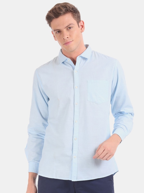

Ruggers Men Blue Regular Fit Cotton Casual Shirt