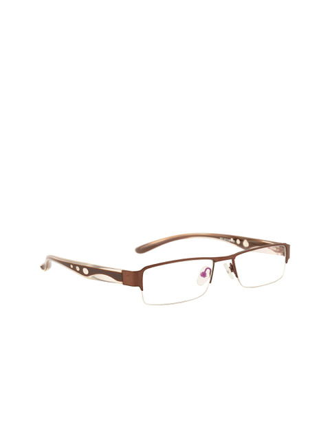 

Gold Berg Unisex Brown & White Half Rim Rectangle Frames