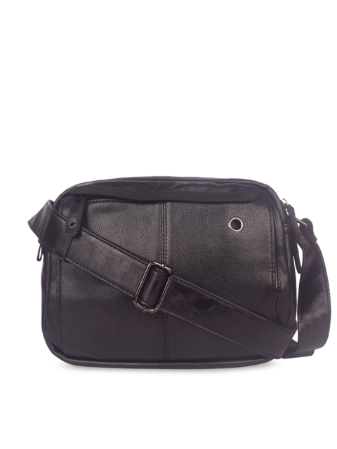 

Bagkok Black PU Structured Sling Bag