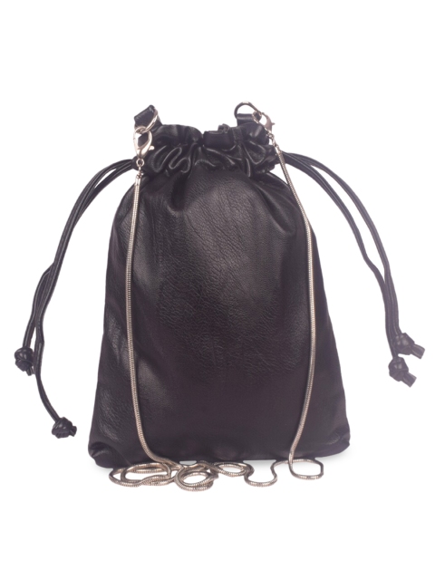 

Bagkok Women Black PU Shopper Sling Bag