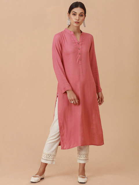 

Soch Women Pink Solid Kurta