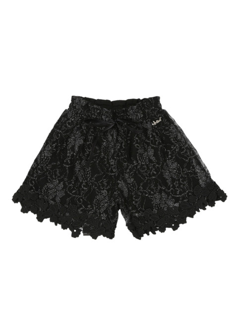 

Actuel Girls Black Regular Fit Self Design Shorts