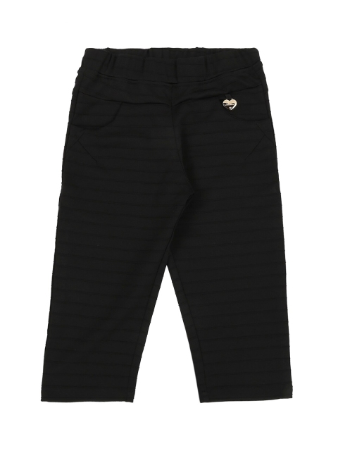 

Actuel Girls Black Striped Regular Fit Capris