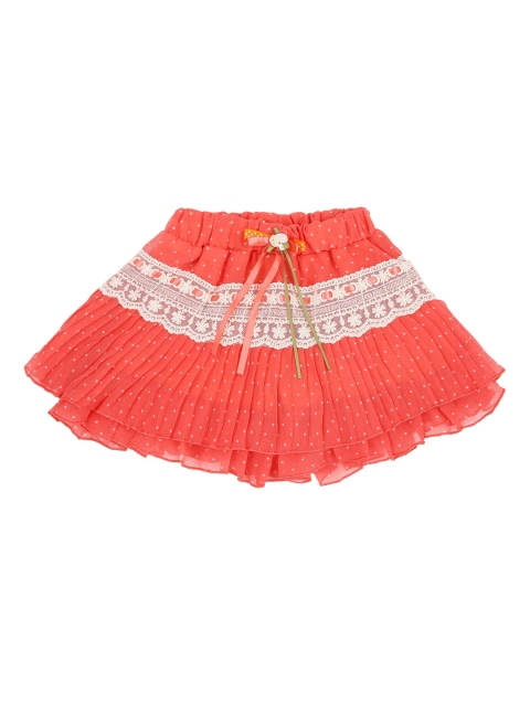 

Actuel Girls Orange Printed Above Knee-Length Flared Skirt