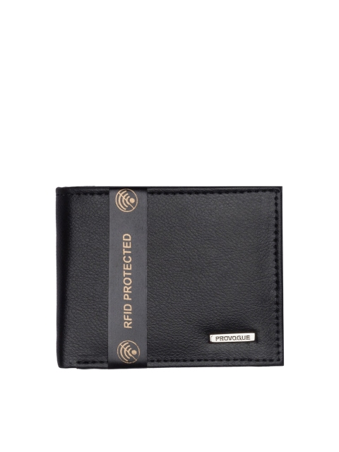 

Provogue Men Black Faux Leather Two Fold RFID Wallet