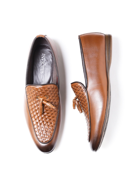 

INVICTUS Men Brown Basketweave Pattern Semiformal Slip-Ons