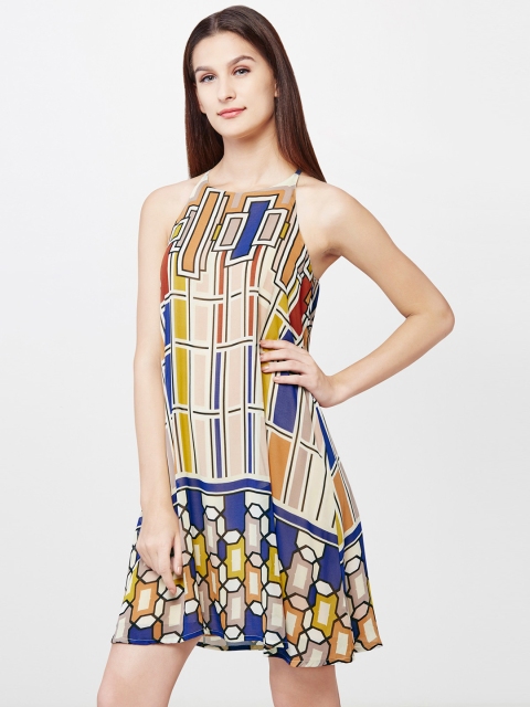 

AND Women Multicoloured Printed A-Line Dress, Multi