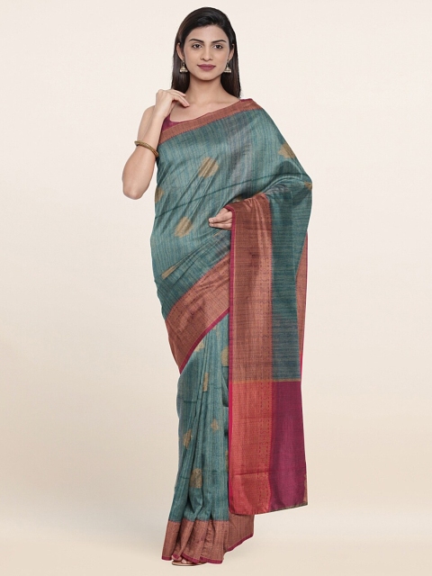 

Pothys Blue & Pink Woven Design Zari Saree