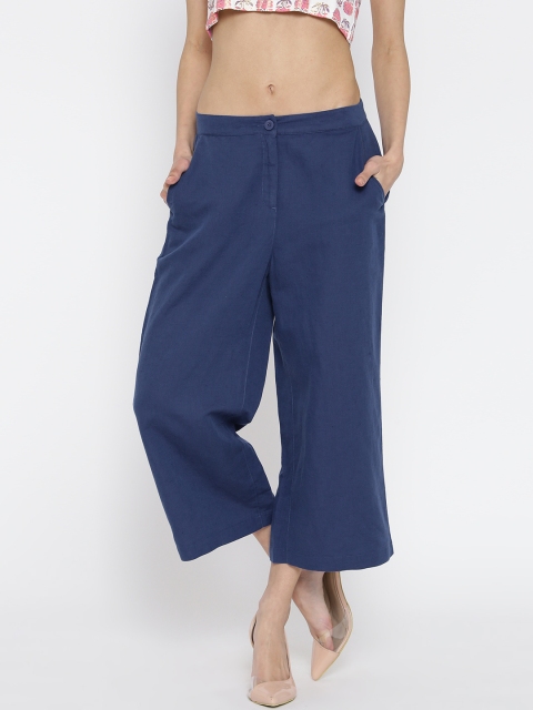 

AND Blue Cropped Palazzo Trousers