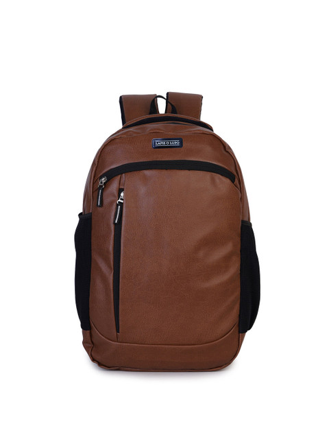 

Lapis O Lupo Unisex Tan & Black Solid Backpack with Earphone Gate