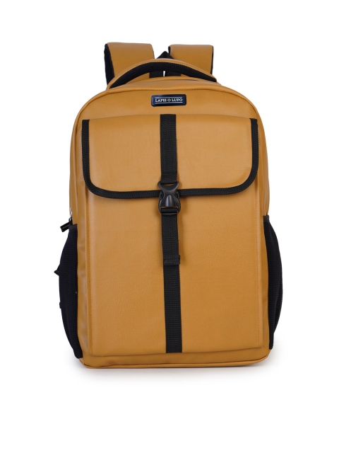 

Lapis O Lupo Unisex Mustard & Black Solid Waterproof Backpack