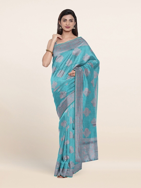 

Pothys Women Blue Ethnic Motifs Woven Design Saree