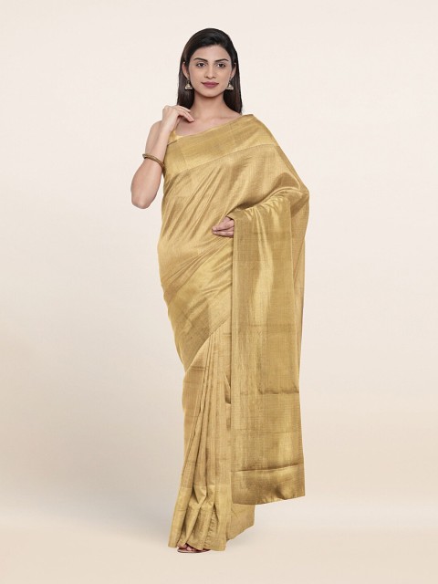 

Pothys Gold-Coloured Zari Tissue Saree