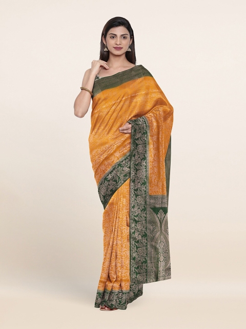 

Pothys Mustard & Copper-Toned Woven Design Art Silk Saree