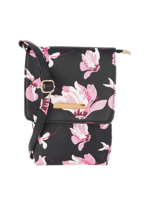 

Lapis O Lupo Black Floral Printed Structured Sling Bag