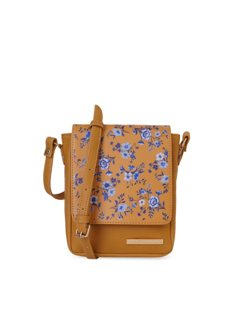 

Lapis O Lupo Mustard Floral Printed Structured Sling Bag
