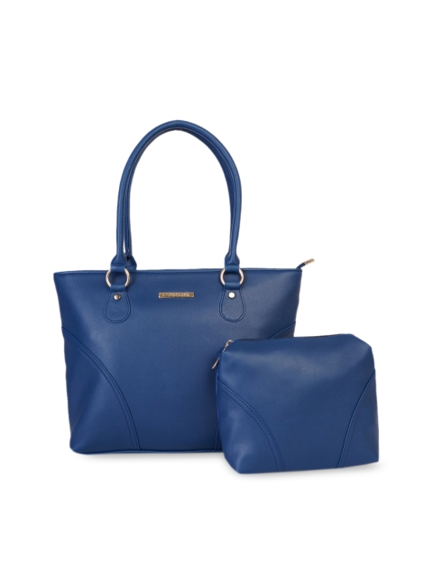 

Lapis O Lupo Blue Structured Shoulder Bag with Tasselled