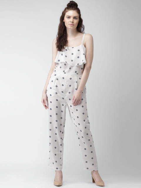 

Mast & Harbour Off-White & Navy Printed Jumpsuit
