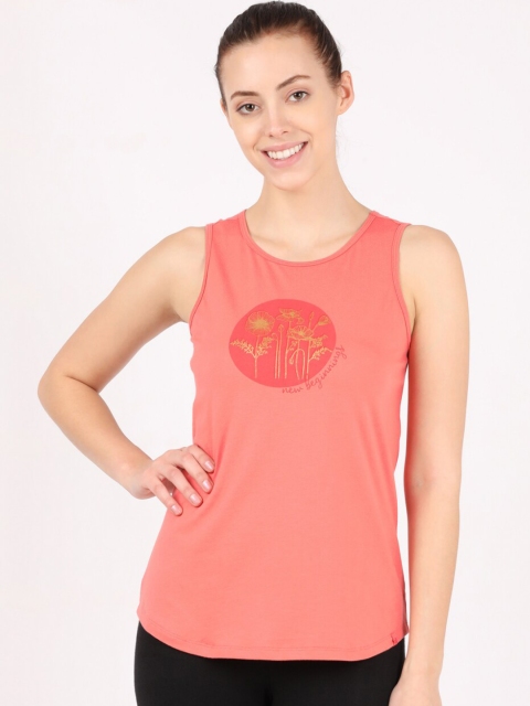 

Jockey Women Peach-Coloured Printed Cotton Tank Top