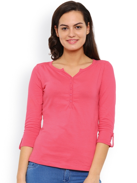 

De Moza Women Pink Solid T-shirt