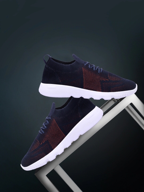 

M7 by Metronaut Men Navy Blue Woven Design Sneakers