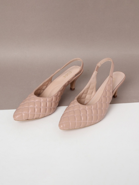

CODE by Lifestyle Pink Textured Heel Mules