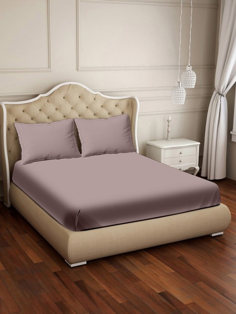 

BELLA CASA Pink 400 TC King Bedsheet Pure Cotton Super King with 2 Pillow Covers