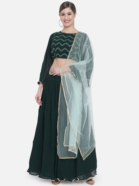 

DIVASTRI Green Printed Ready To Wear Lehenga & Choli With Dupatta